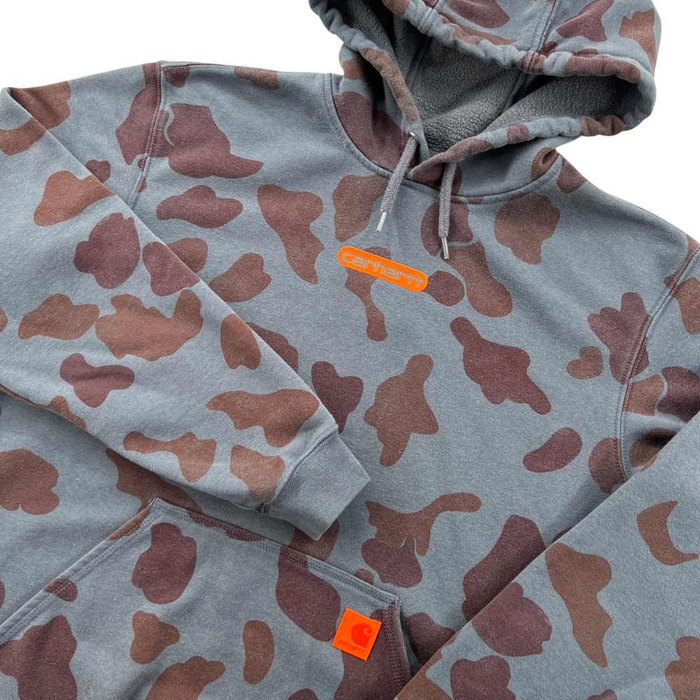 Carhartt Bluestone Duck Camo Midweight Pullover Hoodie Mens M Loose Fit Hunting
